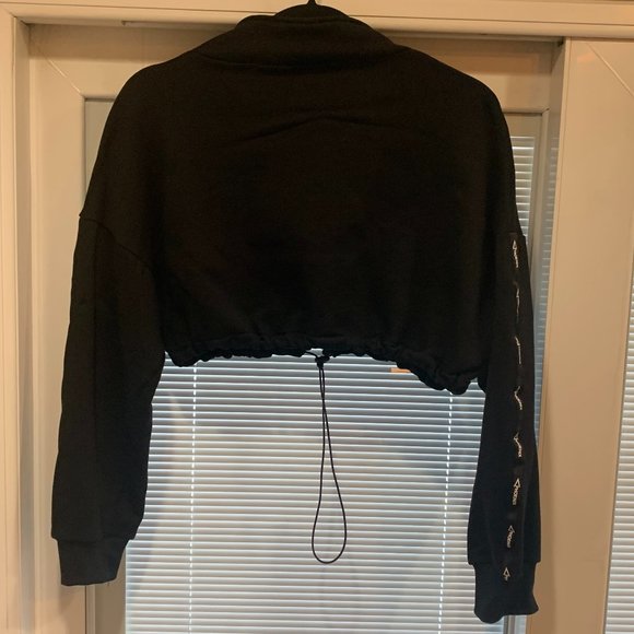 EUC Koko Super Women’s Black 1/2 Zip Pullover Cropped Sweatshirt Size M - Picture 2 of 13